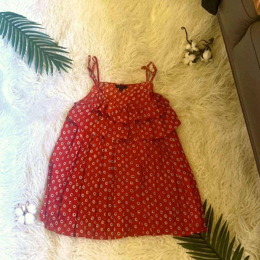 Orange Burnt Red Polka dot top 🧡❤️🧡❤️